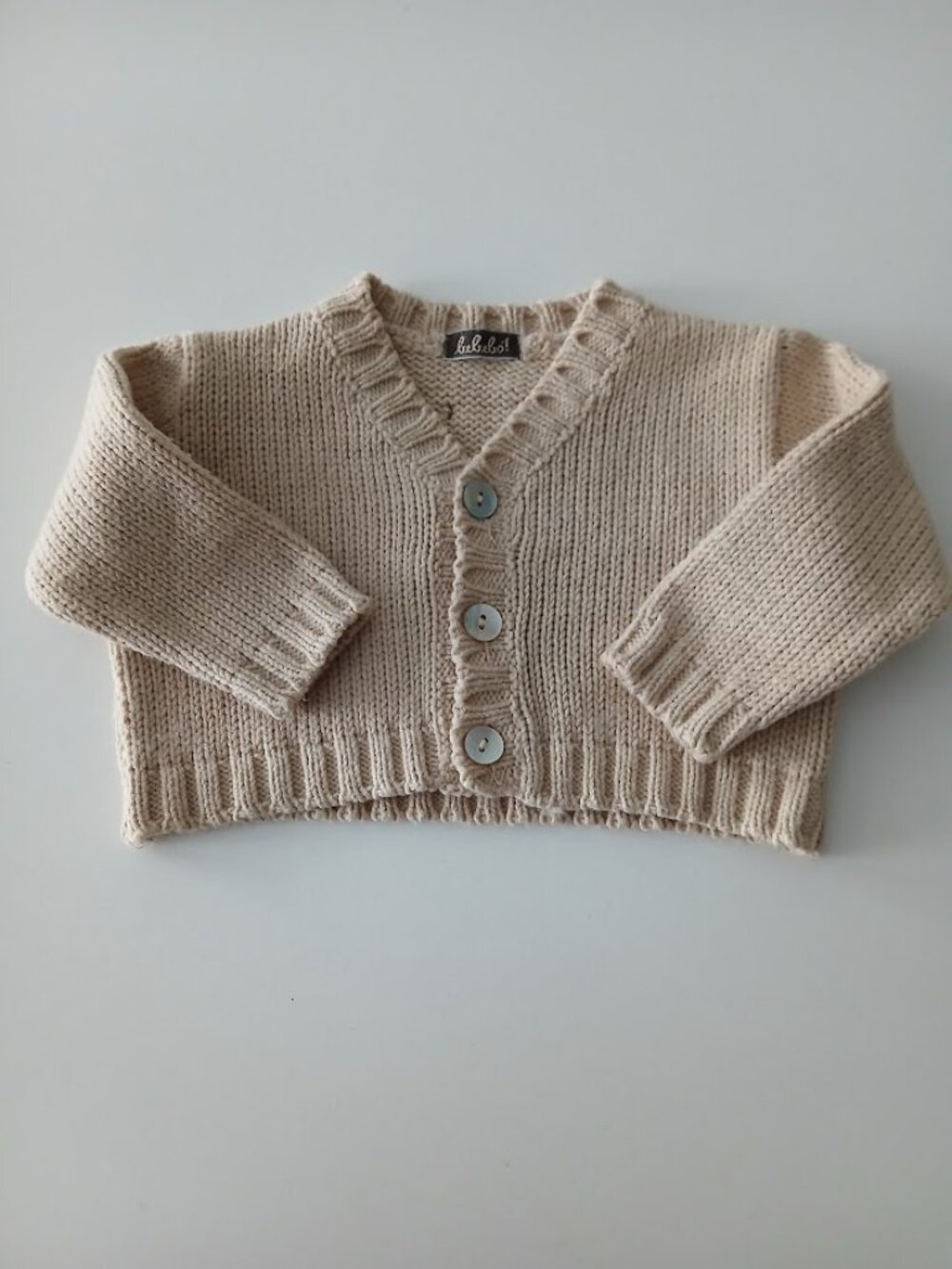 BeBebo Tan Cotton Baby Cadigan - newborn - like new
